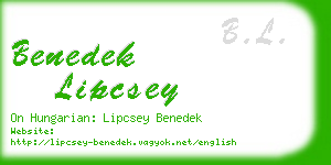 benedek lipcsey business card